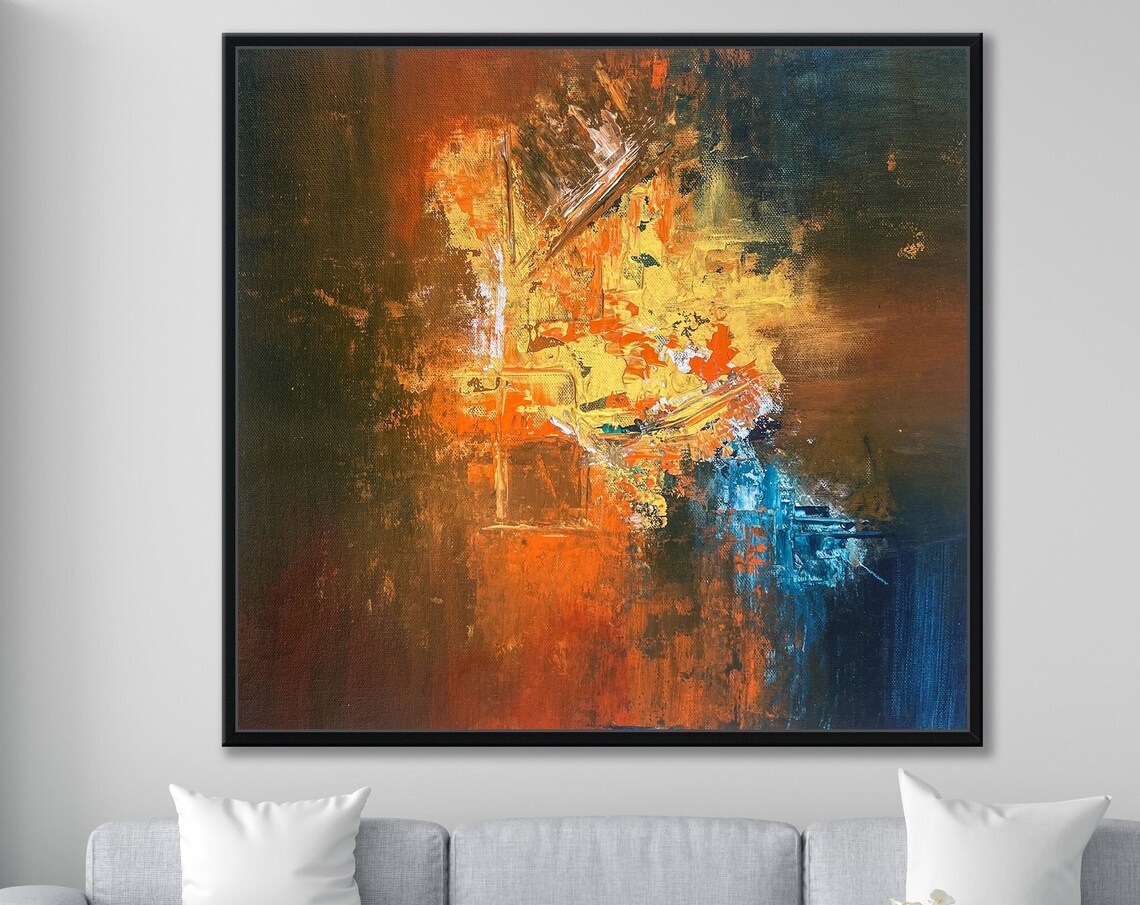 Space Collision Abstract Landscape, Celestial Art Print