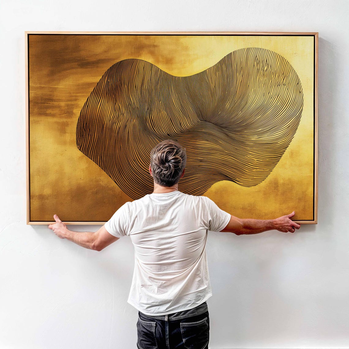 Gold Metallic Abstract Fluid Organic Texture Luxury Art Wall Poster - Image 4