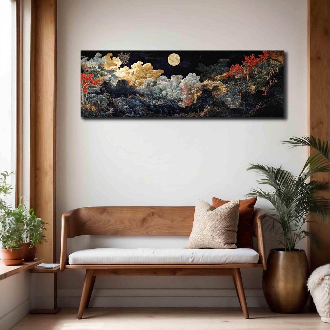 Vintage Japanese Tapestry Landscape Art Print - Image 4