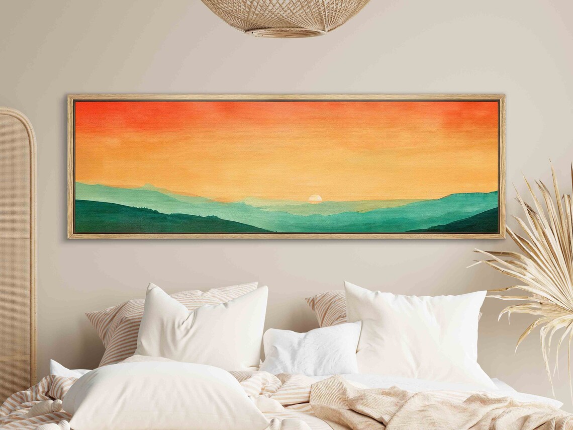Modern Landscape Art Print, Minimal Boho Panorama - Image 2