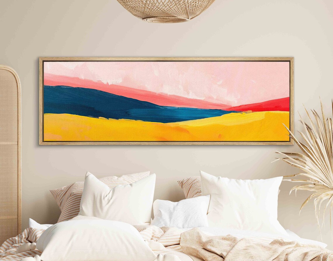 Minimalist Landscape Painting Art Print, Modern Panoramic - Image 4