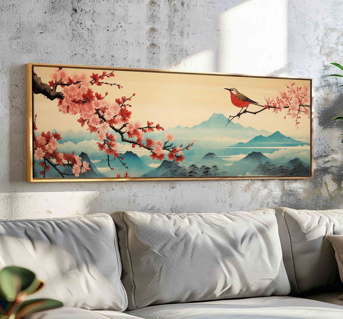 Cherry Blossom Japanese Landscape Art Print