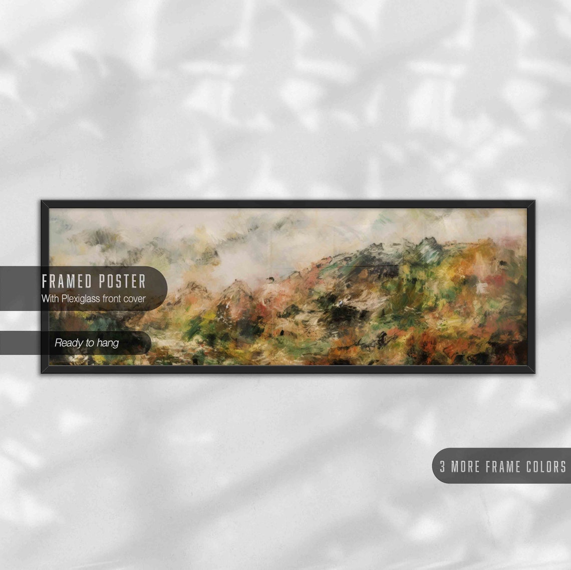 Framed Abstract Landscape Wall Art Panoramic Moody Wall Art Horizontal Wall Art Large Landscape Print Landscape Wall Art Above Bed Decor - Image 4