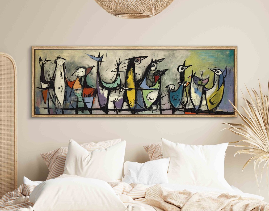Birds On Wire Modern Geometric Art Print - Image 2