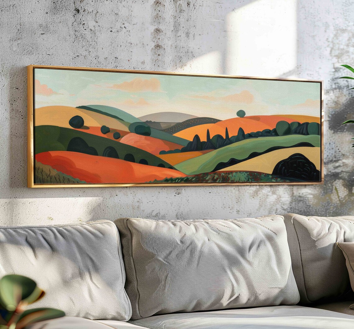 Modern Landscape, Minimal Panoramic Wall Art