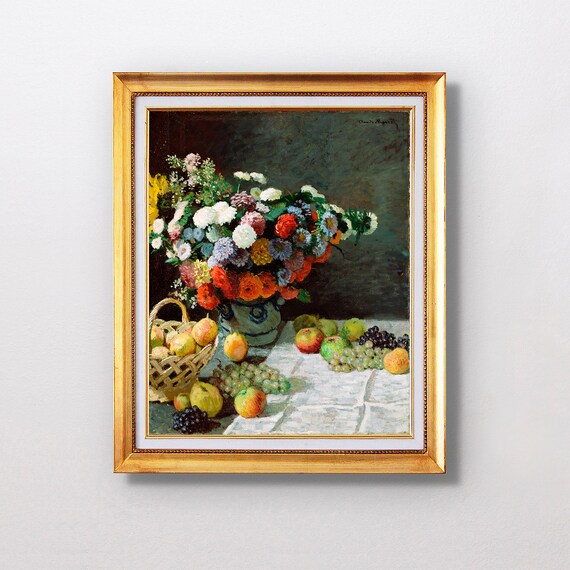 Claude Monet Still Life With Flowers And Fruit Fine Art Glice 1869 Sku 0078