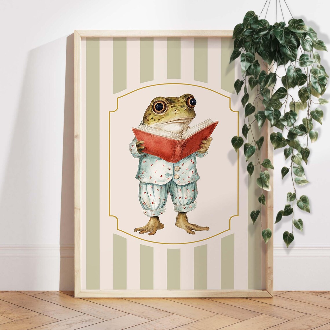 Vintage Frog Nursery Art Print, Storybook Animal