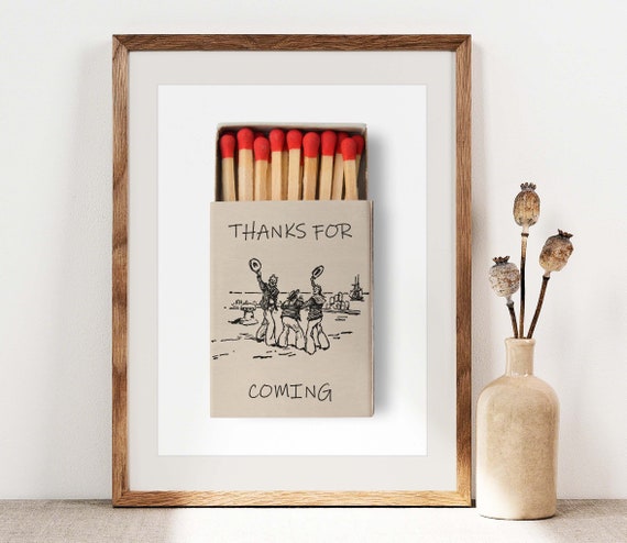 Thanks For Coming Matchbox Print Vintage Sailor Poster Trendy Wall Decor Cute Quote Art Gallery Gift Ps0527