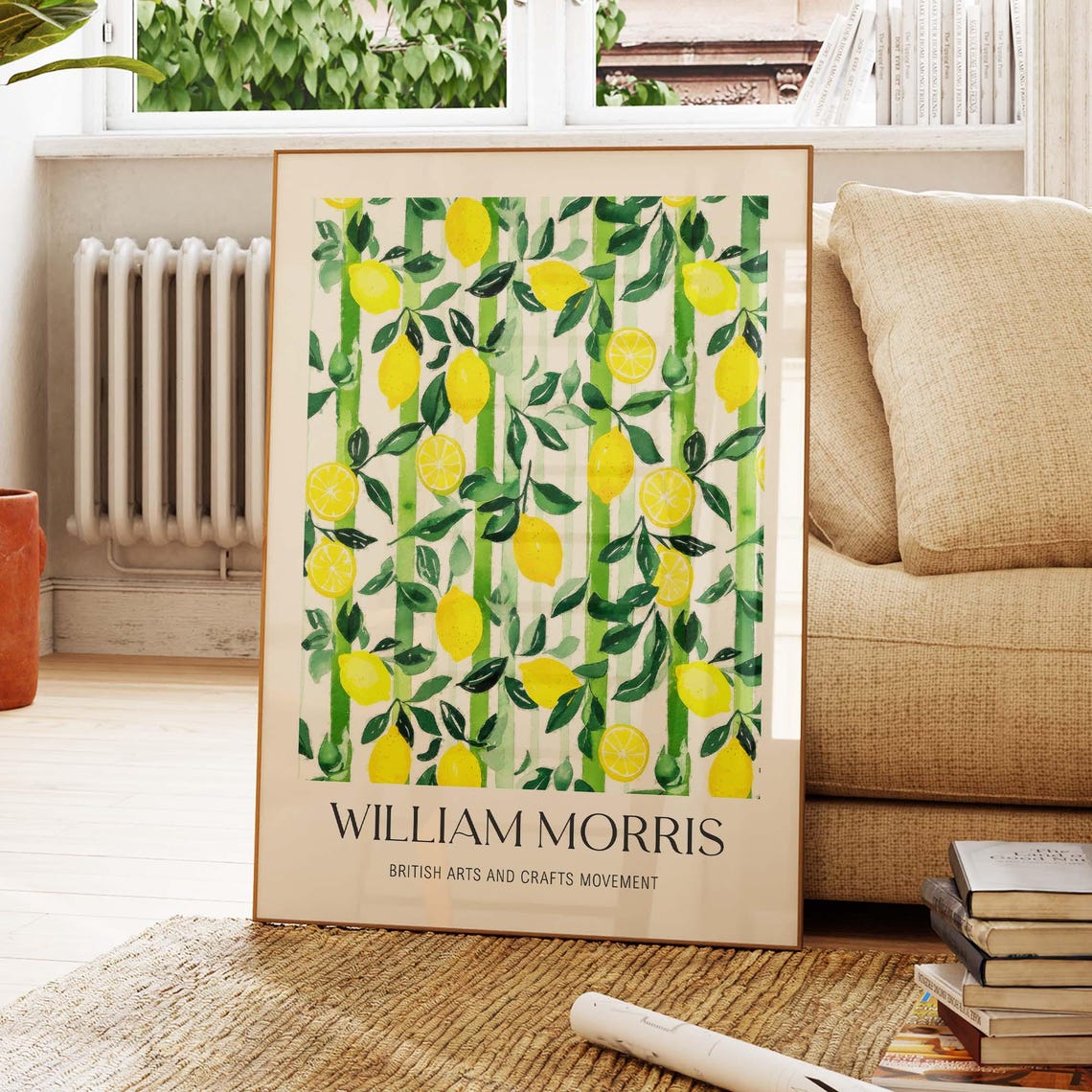 William Morris Lemon Citrus Pattern Arts And Crafts Style Poster
