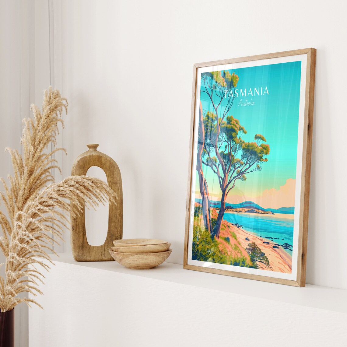 Tasmania Australia Eucalyptus Beach Cove Coastal Nature Poster - Image 2