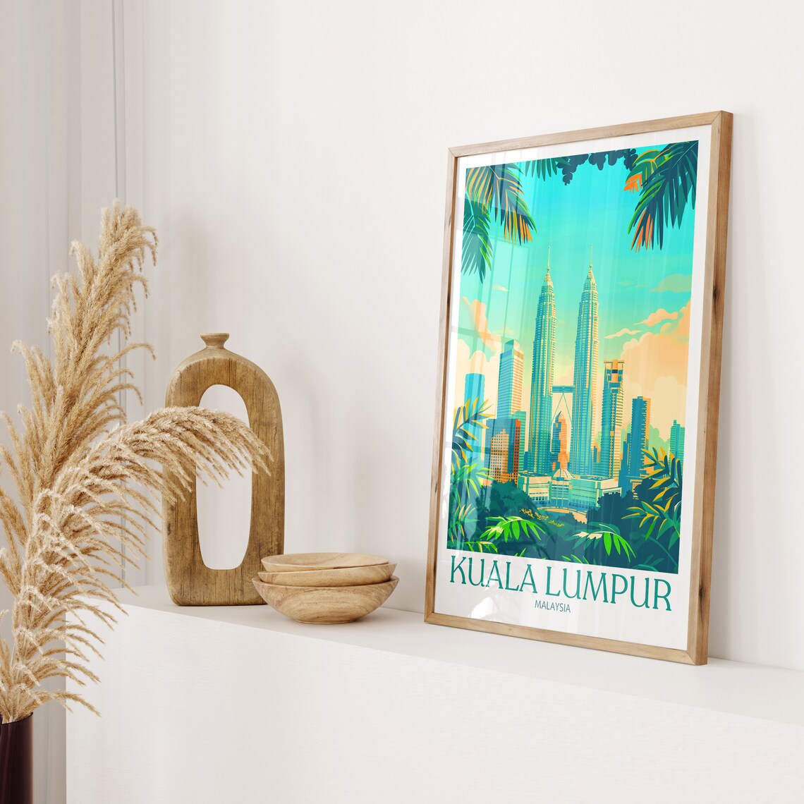 Kuala Lumpur Malaysia Petronas Twin Towers Skyline View Poster - Image 2