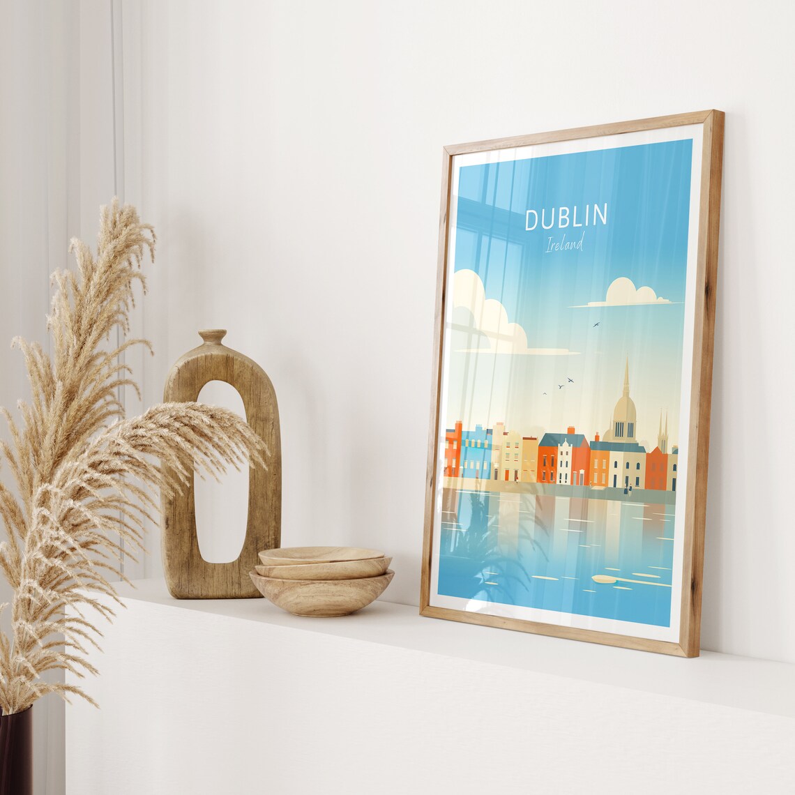 Dublin Ireland Waterfront Georgian Houses Vintage Travel Poster - Image 2