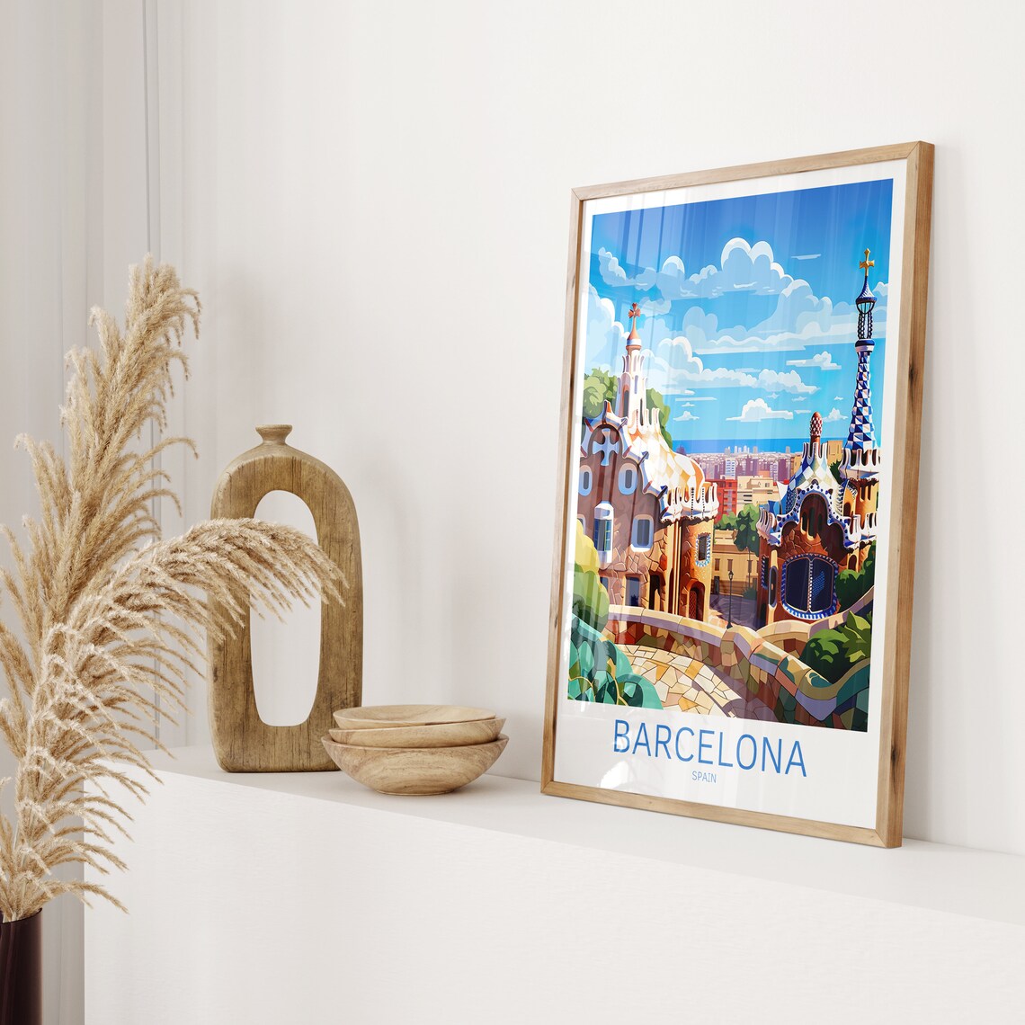 Barcelona Spain Travel Poster, European Wall Art - Image 2