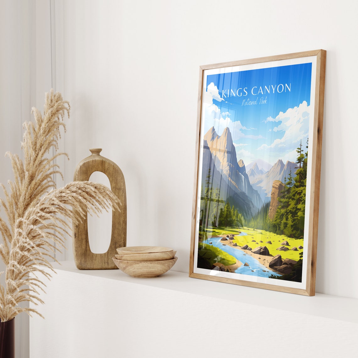 Kings Canyon National Park Waterfall Meadow Granite Peaks Poster - Image 2