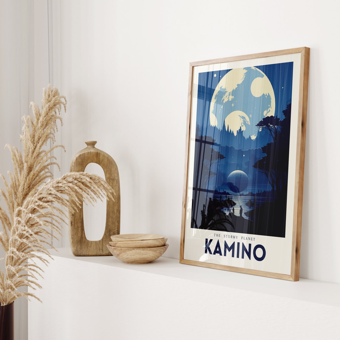 Star Wars Kamino Stormy Planet Night Rain Clone Sci Fi Art Poster - Image 2