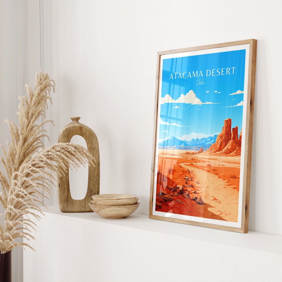 Atacama Desert Chile Red Rock Formations Desert Landscape Poster - Image 2