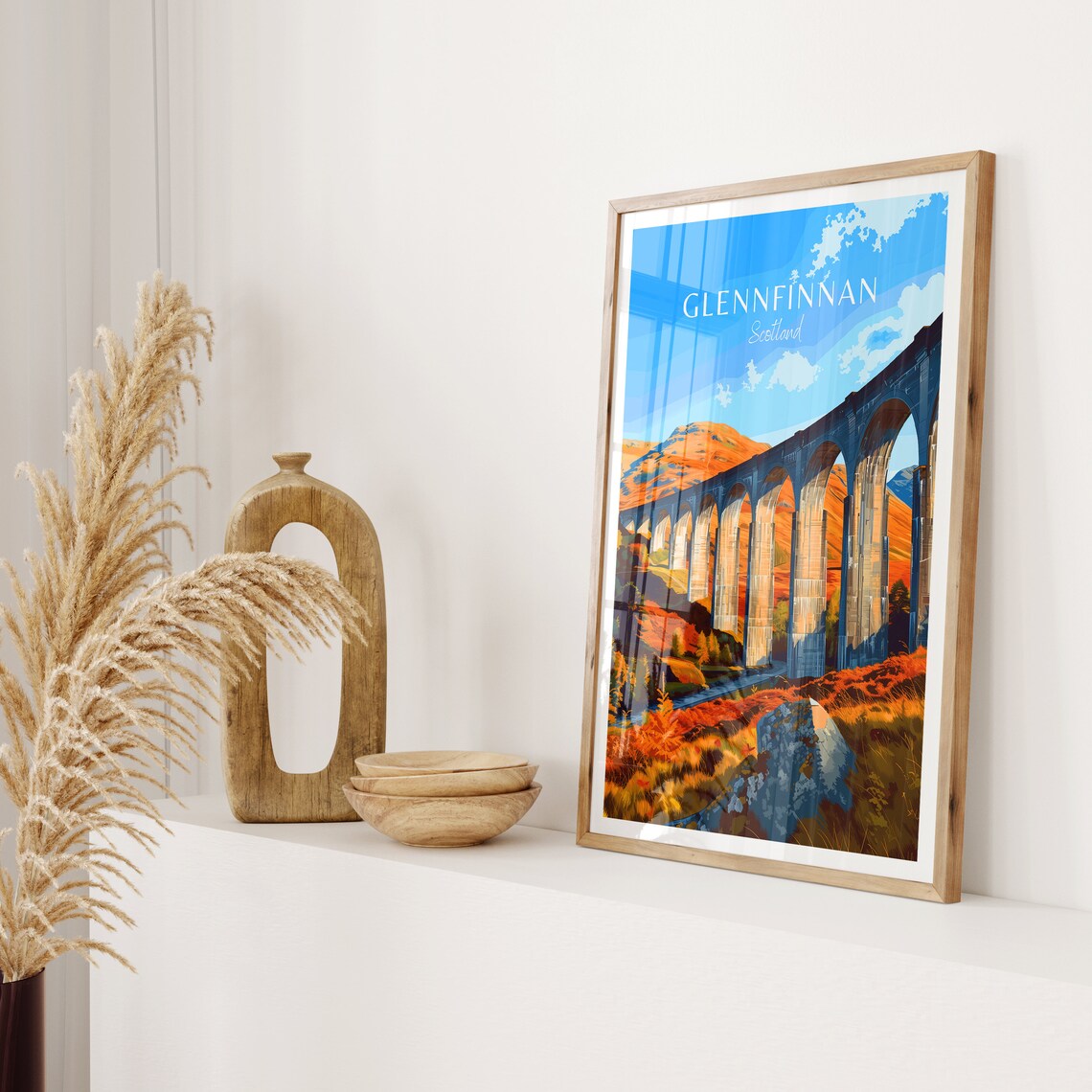 Glennfinnan Scotland Stone Viaduct Autumn Highlands Travel Poster - Image 2