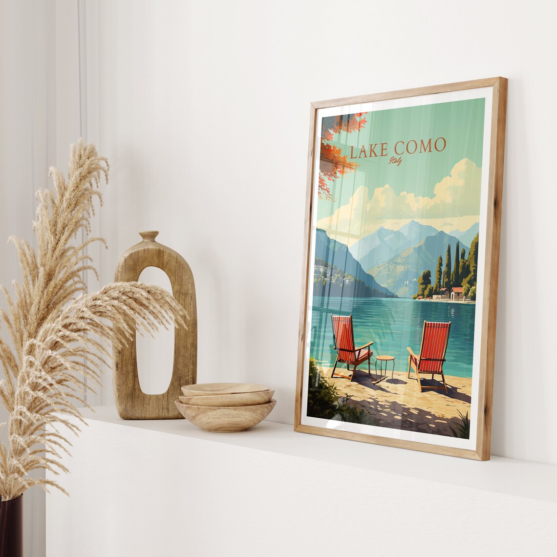 Lake Como Vintage Travel Poster, Italy Travel Poster - Image 2