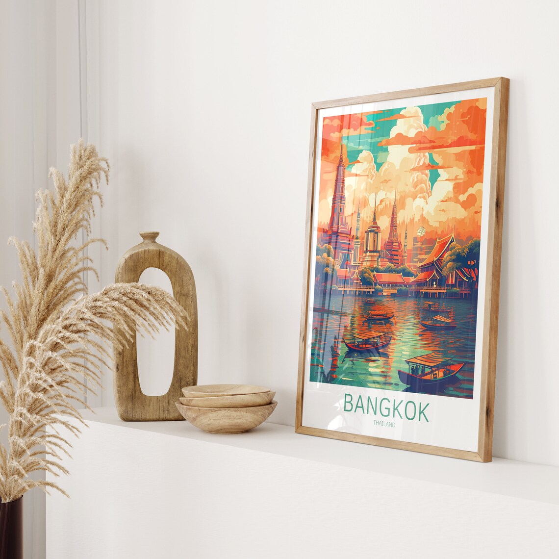 Bangkok Vintage Travel Poster, Thailand City Art Print - Image 2