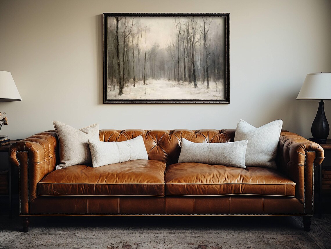 Misty Winter Forest Bare Trees Fog Snow Serene Landscape Poster - Image 2