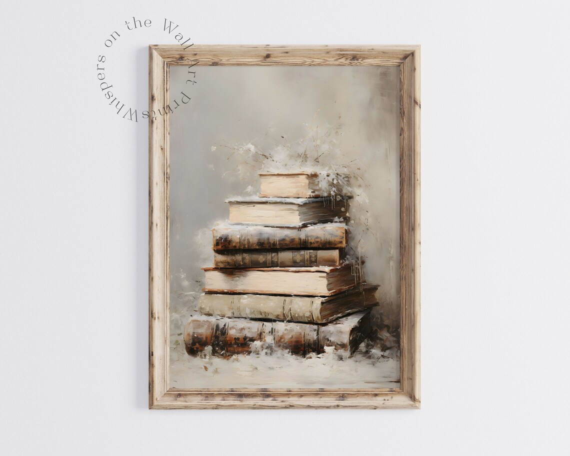 Vintage Christmas Book Art, Light Academia Print - Image 3