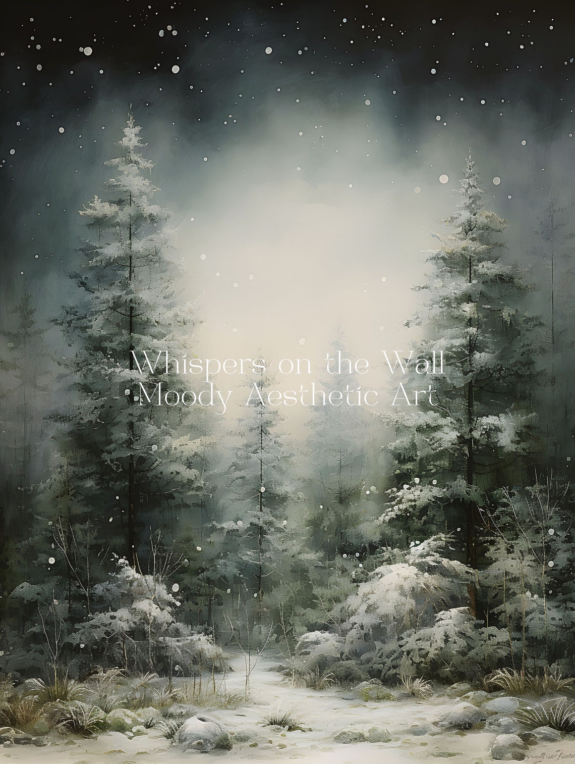 Winter Solstice Morning Coffee and Book Cozy Dark Moody Wall Poster - Image 4