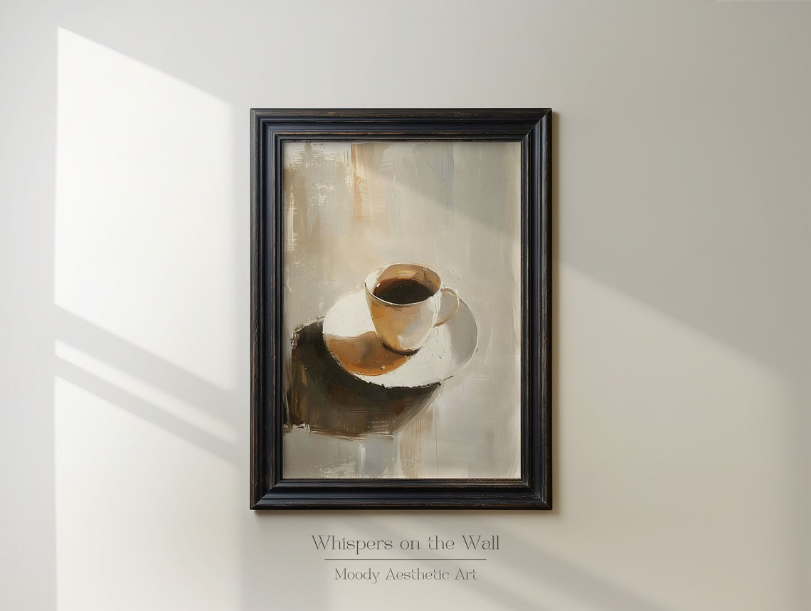 Coffee Art Moody Kitchen Wall Art Coffee Lover Gift Coffee Bar Decor Housewarming Art Print Minimalist Art - Image 2