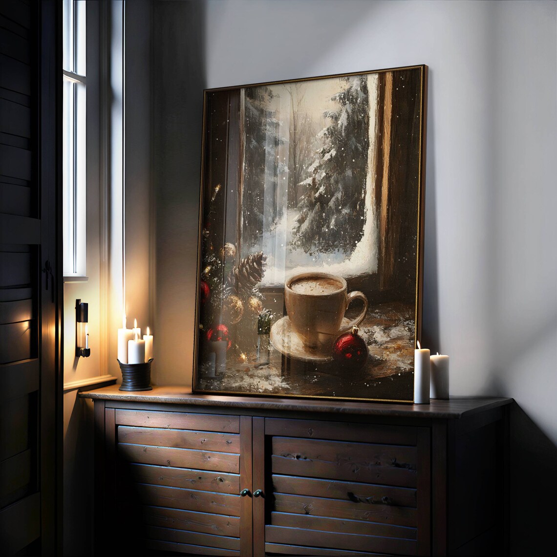 Christmas Coffee Cozy Decor, Winter Art Print - Image 4