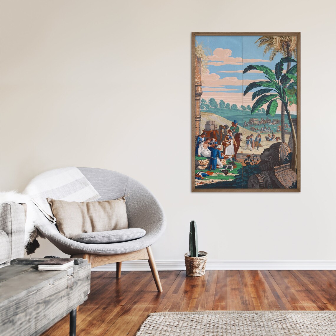 Battle of Heliopolis Egyptian Camp Antique Panoramic Wallpaper Poster - Image 2