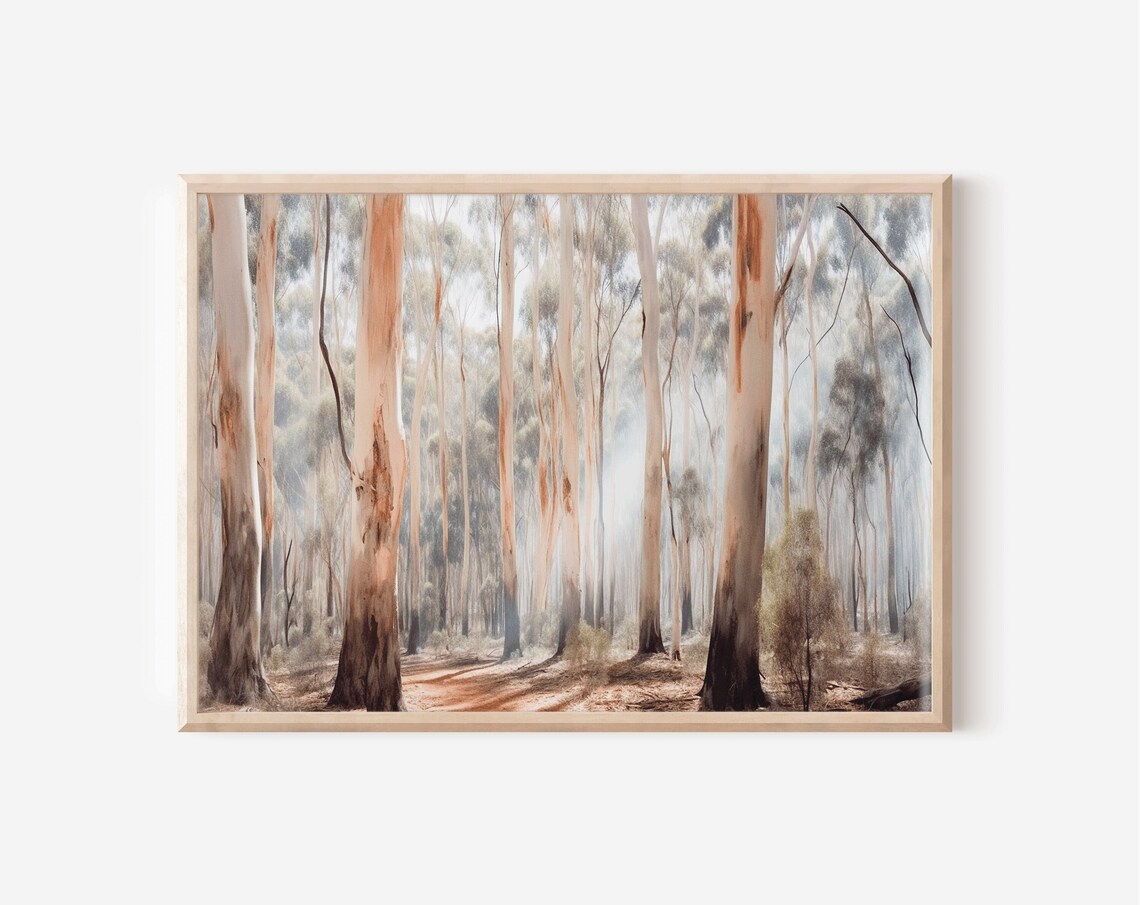 Australian Eucalyptus Trees Travel Poster, Bushland