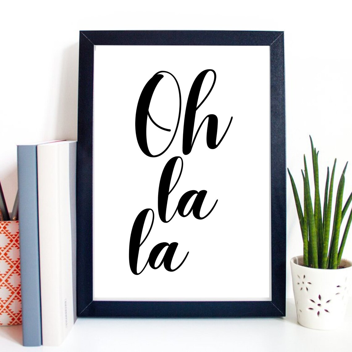 Din A4 Art Print Without Frame Oh La La Oh Lala Typography Print Poster Image - Image 2