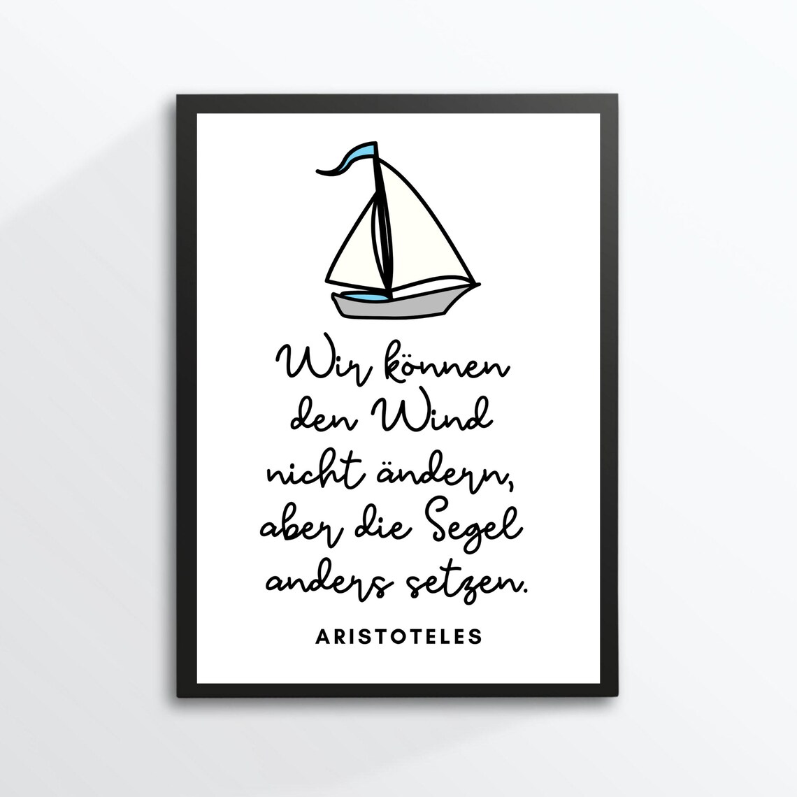 Aristotle Wind Sails Quote Print Sailboat Line Art Minimalist Wall Poster - Image 3