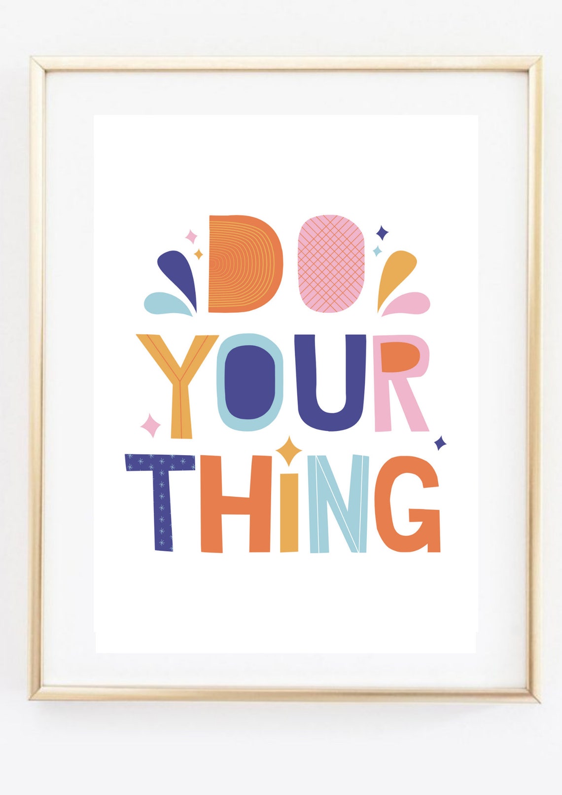 Do Your Thing Colorful Patterned Letters Motivational Quote Poster - Image 2