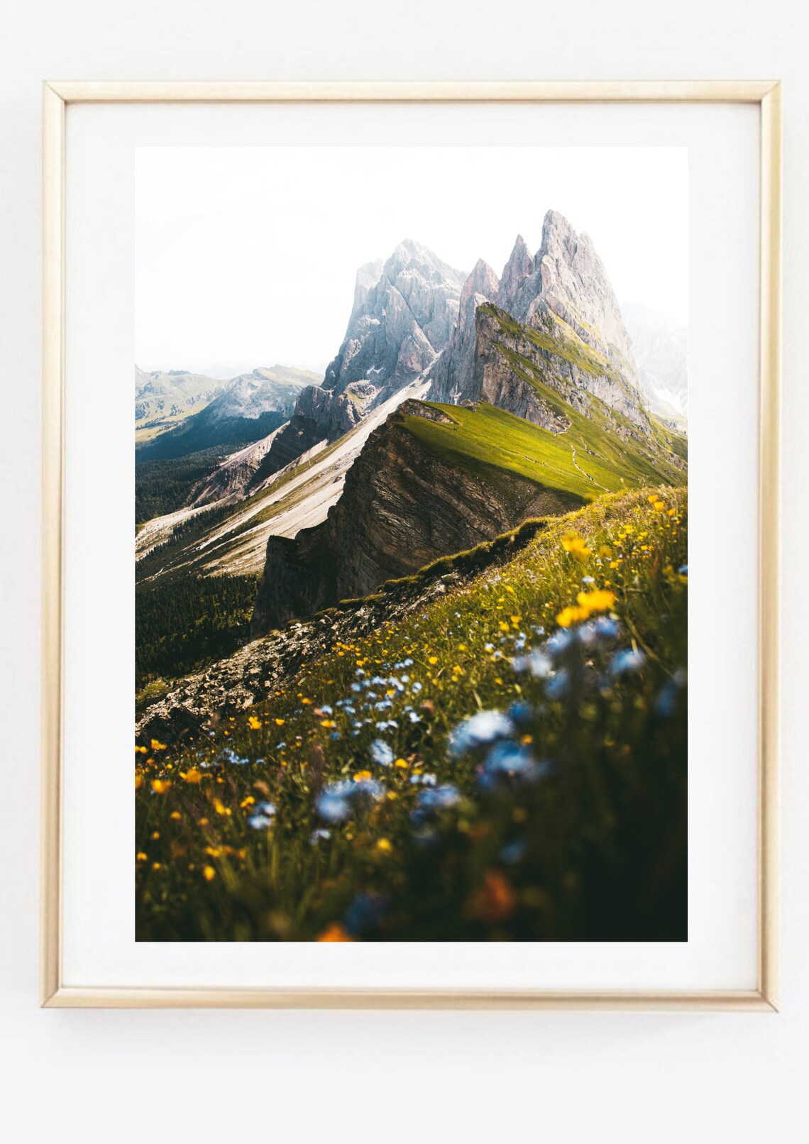 Alpine Mountain Peaks Wildflower Meadow Summer Landscape Photo Poster - Image 3