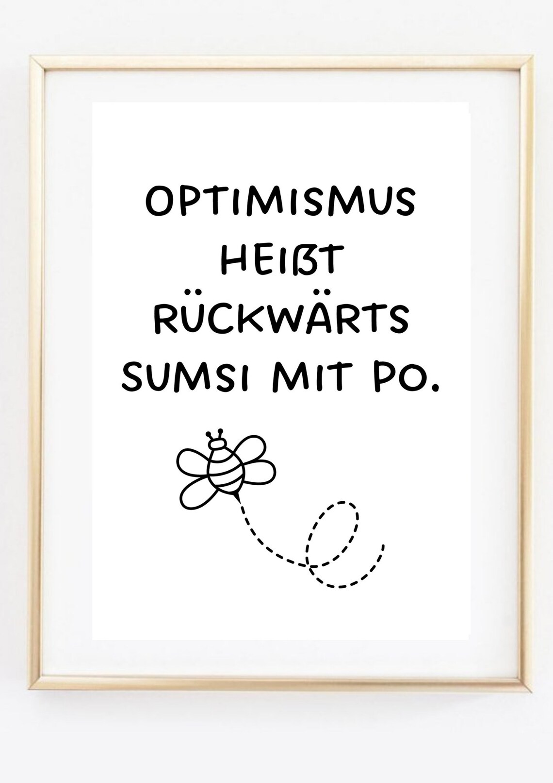 Optimism Backwards Saying Humor Bee Typography Art Print - Image 2