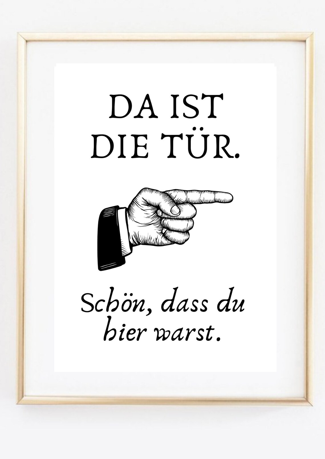 Funny German Farewell Sign There Is The Door Typography Poster - Image 2