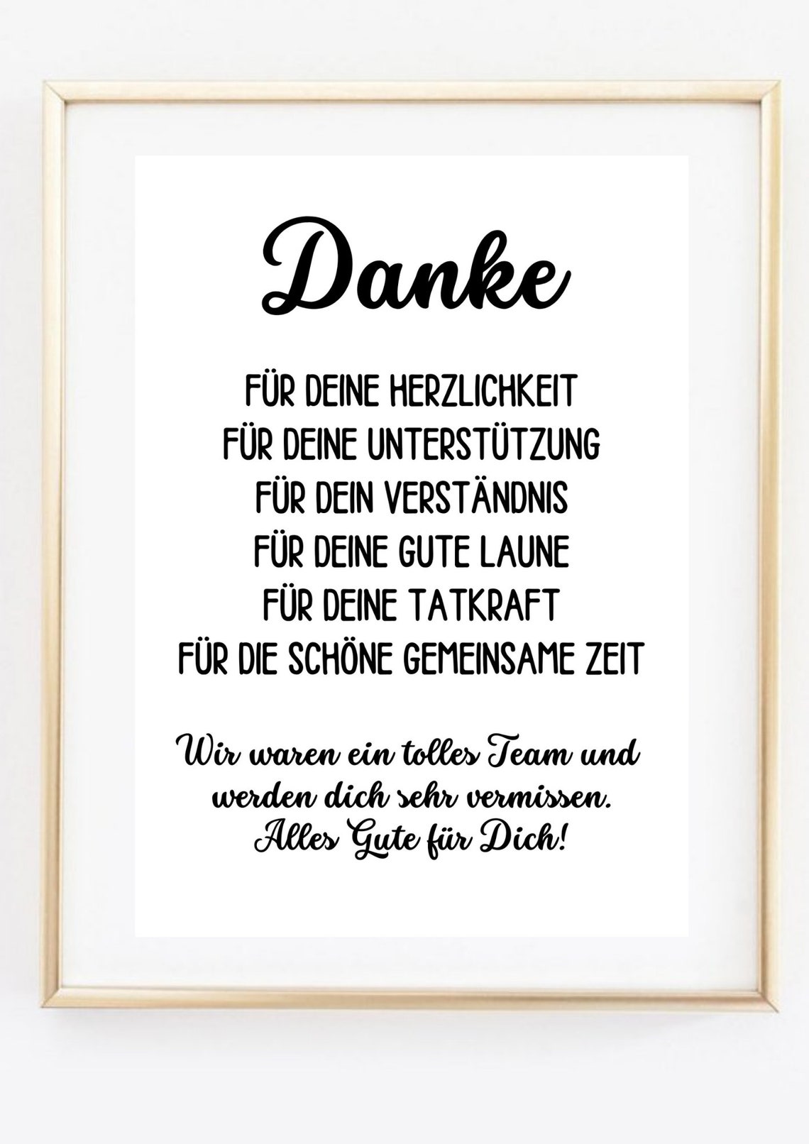 Danke Thank You Colleague Farewell German Appreciation Gift Poster - Image 3