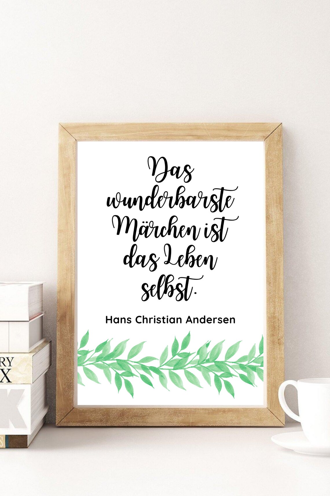Hans Christian Andersen Life Fairy Tale German Quote Botanical Poster - Image 2