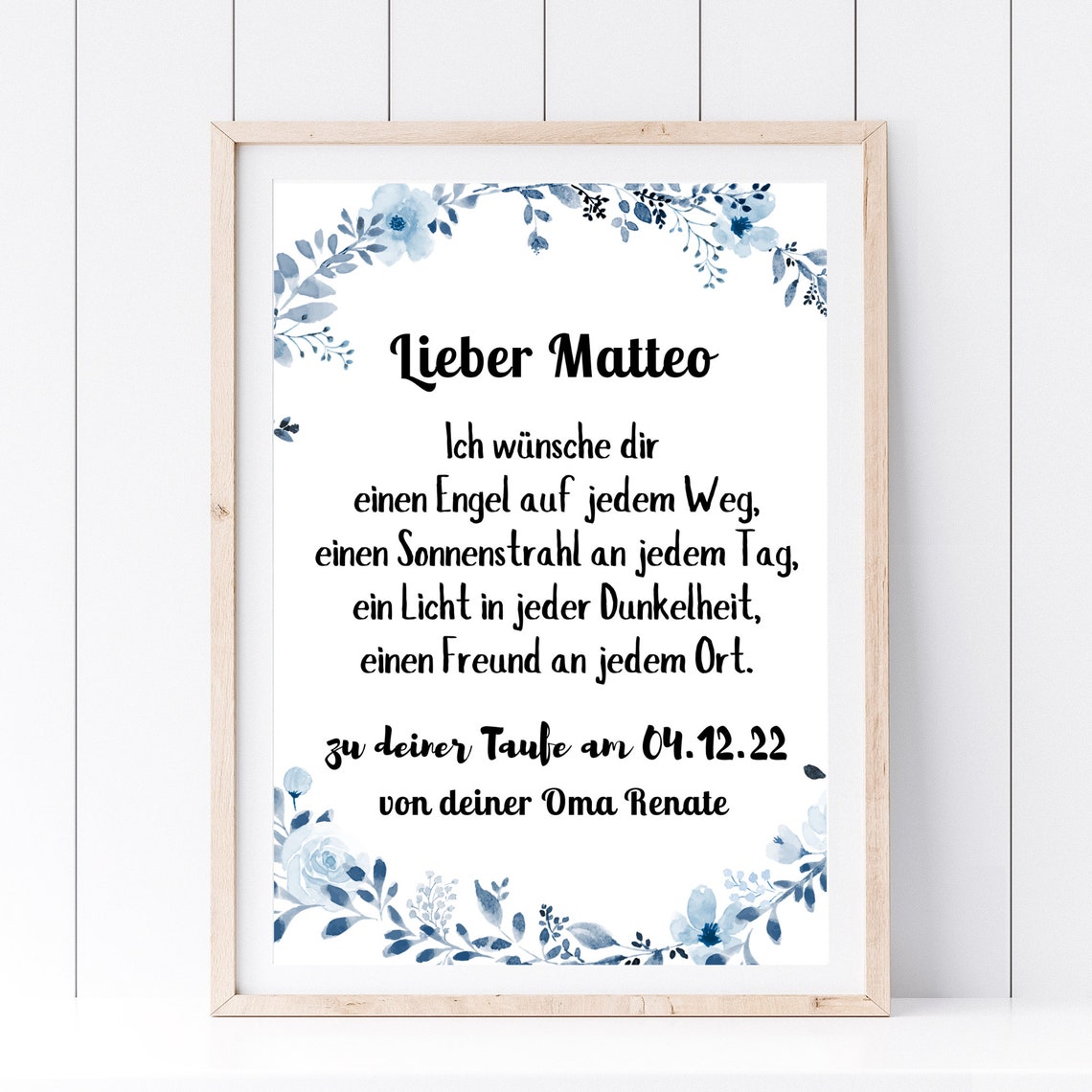 Din A4 Art Print Without Frame Wishes Life Path Personalized Gift Baptism Communion Confirmation Saying Birth Grandparents Aunt Uncle - Image 3