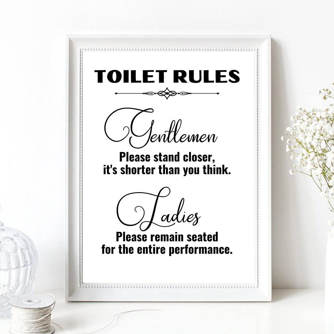 Din A4 Art Print Without Frame Saying Toilet Rules Ladies Gentlemen Wc Toilet Toilet Bathroom Bathroom Guest Toilet Paper Poster Print - Image 3