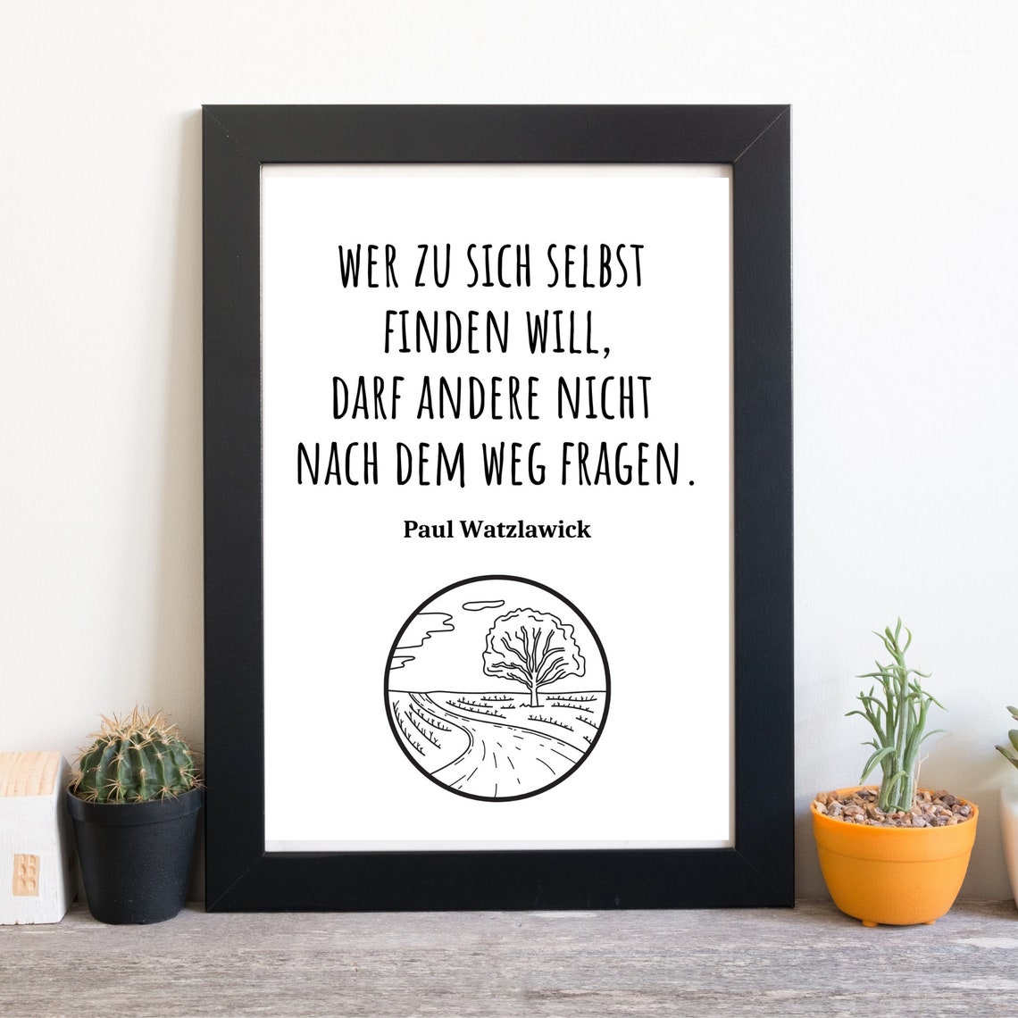 Paul Watzlawick Self Discovery Quote with Tree Line Art Poster - Image 2