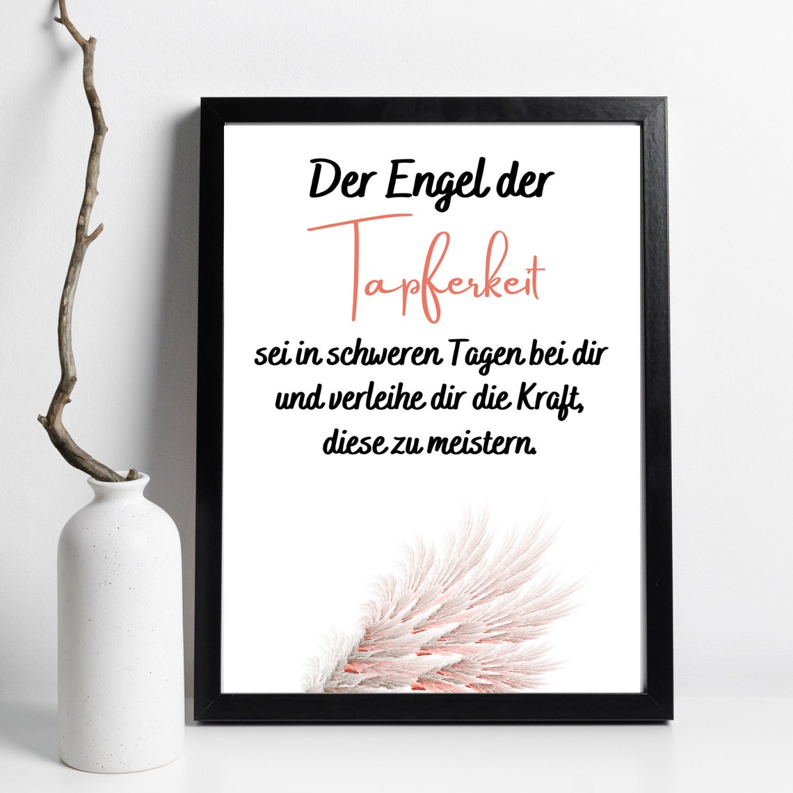 Angel Of Bravery German Blessing Strength Courage Wall Art Poster - Image 3