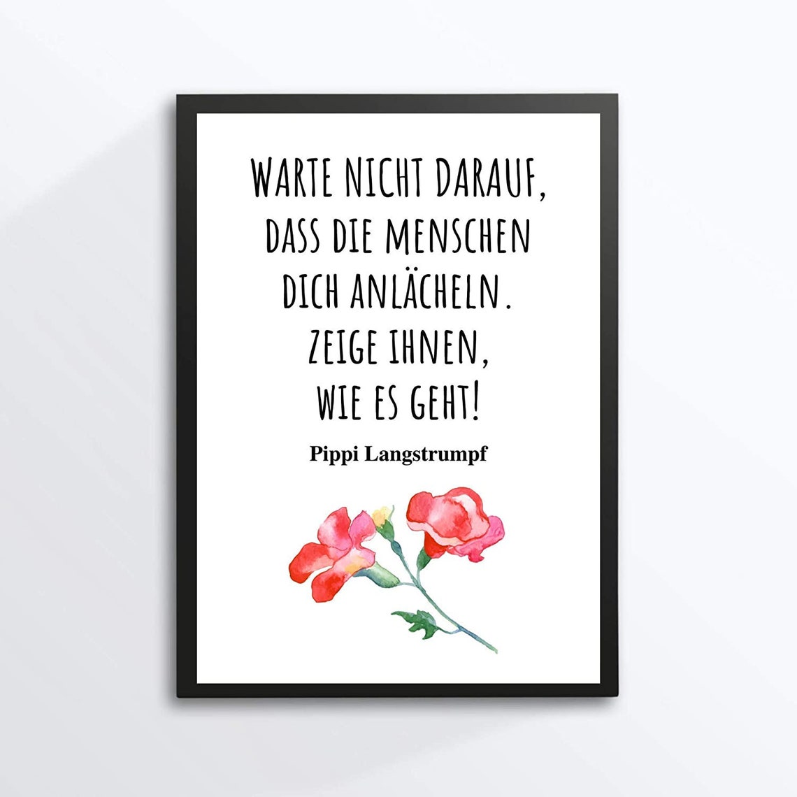 Din A4 Art Print Without Frame Saying Smile Laughter Motivation Courage Image Poster Gift Print - Image 3