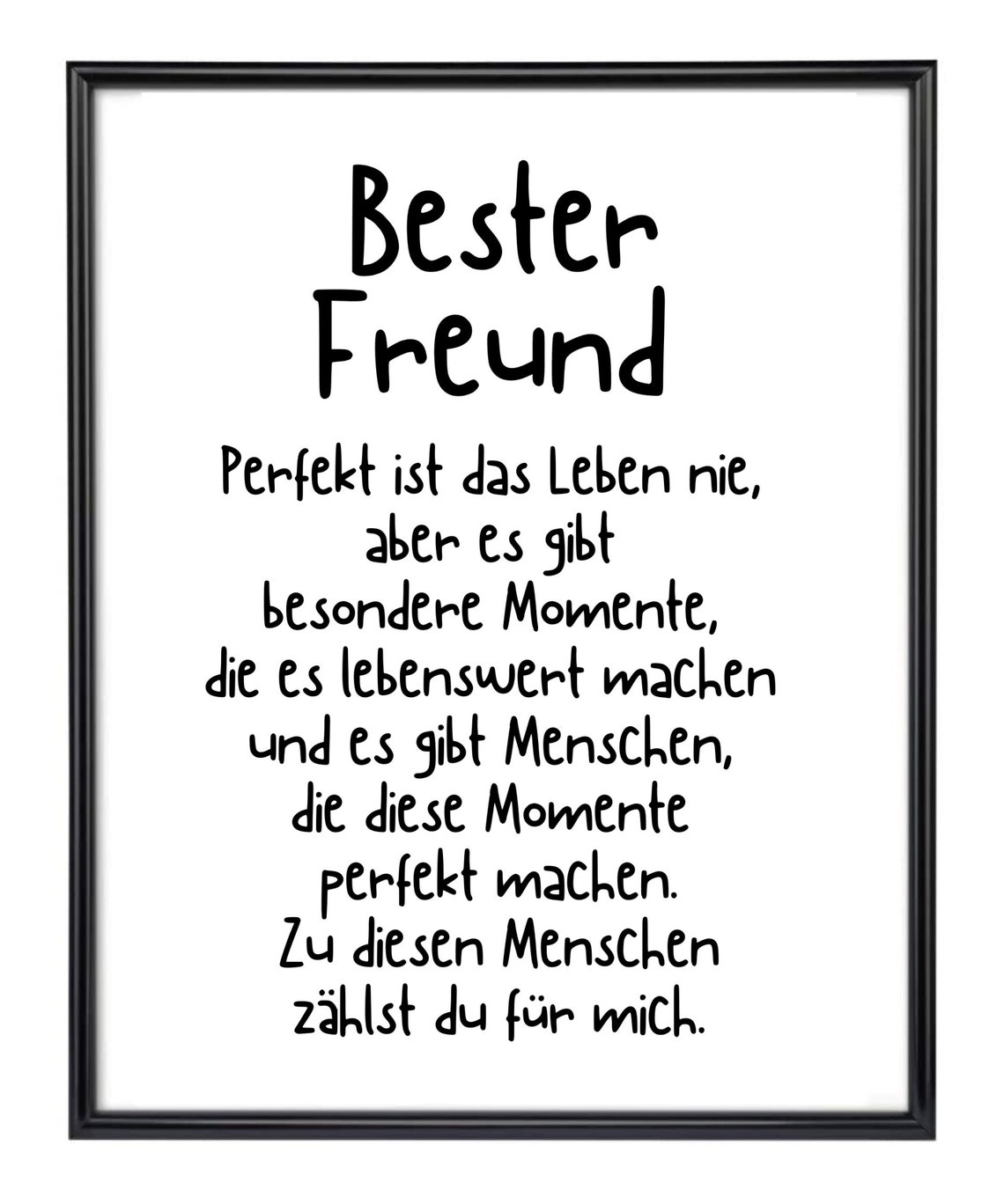 Bester Freund German Best Friend Quote Friendship Gift Saying Poster - Image 3