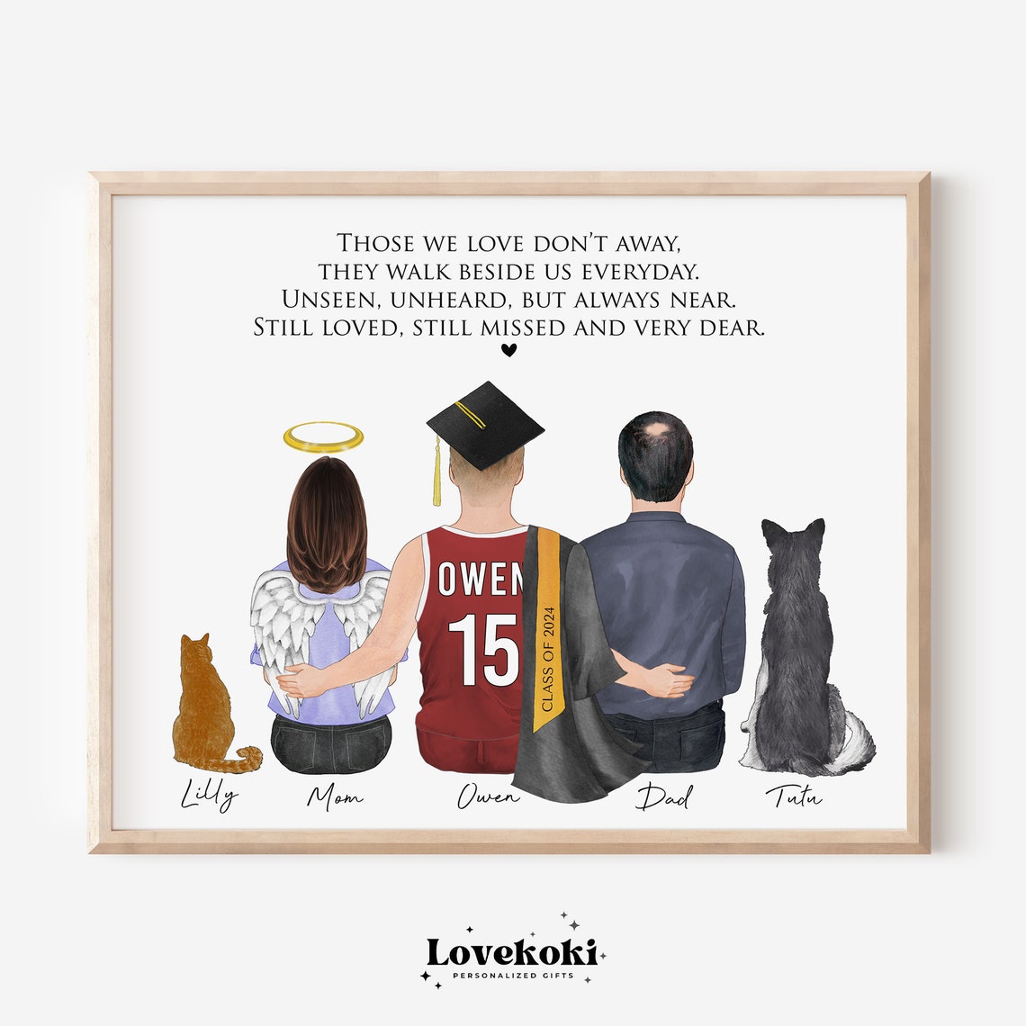 Graduation Memorial Angel Mom Class Of 2024 Family Portrait Poster