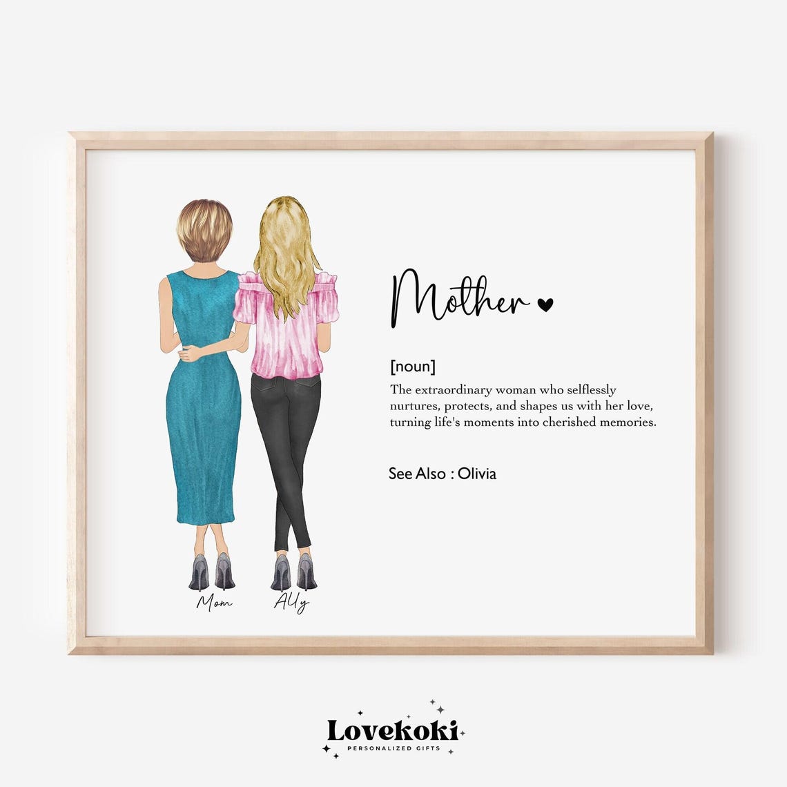 Mother Definition Custom Personalized Mom and Daughter Poster