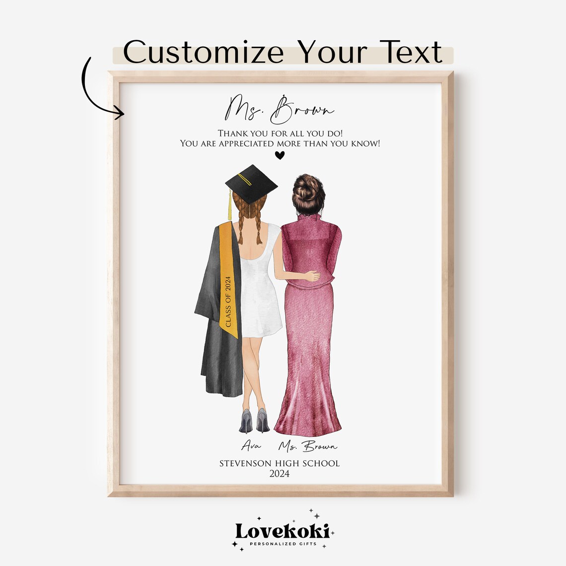 Personalized Graduate and Teacher Thank You Class of 2024 Poster