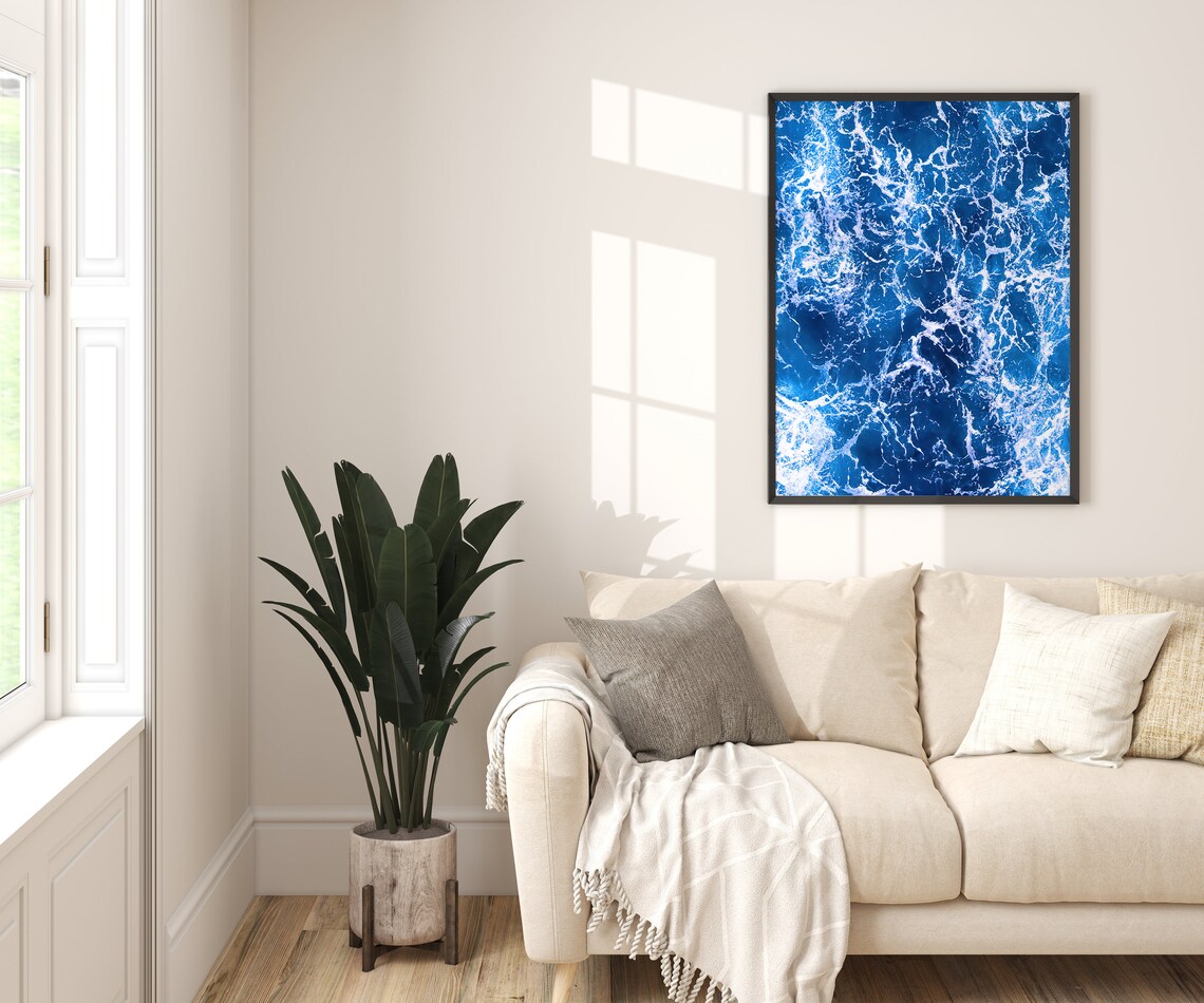 Ocean Nature Print, Modern Coastal Beach Poster - Image 2