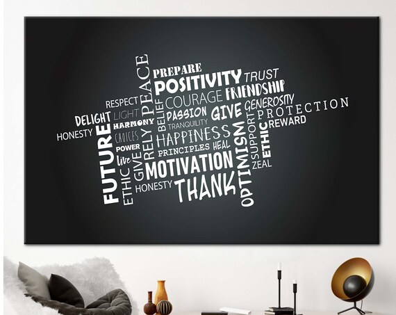 Positivity Frendship Wall Art Inspirational Printed Motivation Posite Quotes Canvas Success Decor
