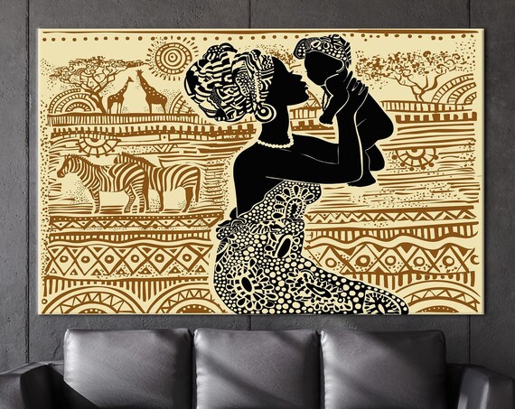 African Woman Poster, Abstract Ethnic Patterns